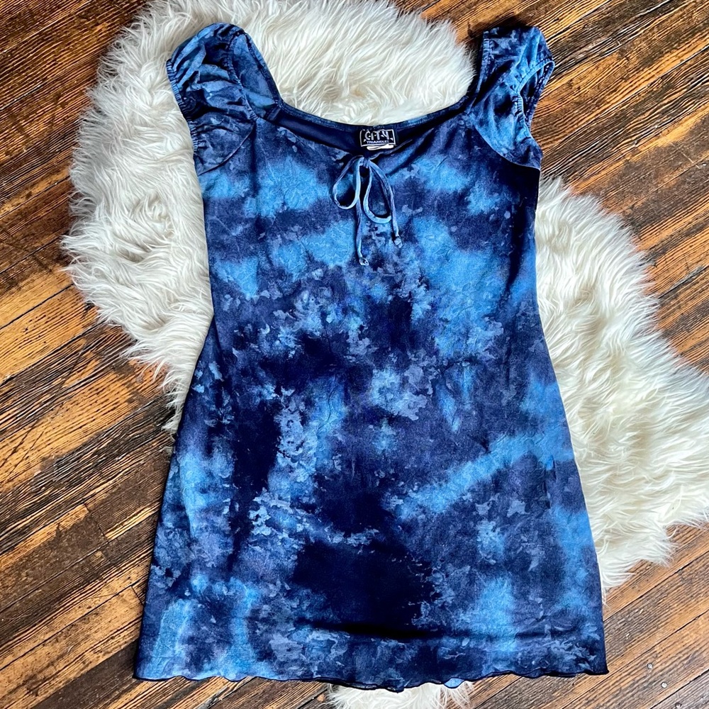 90s Blue Tie Dye Dress